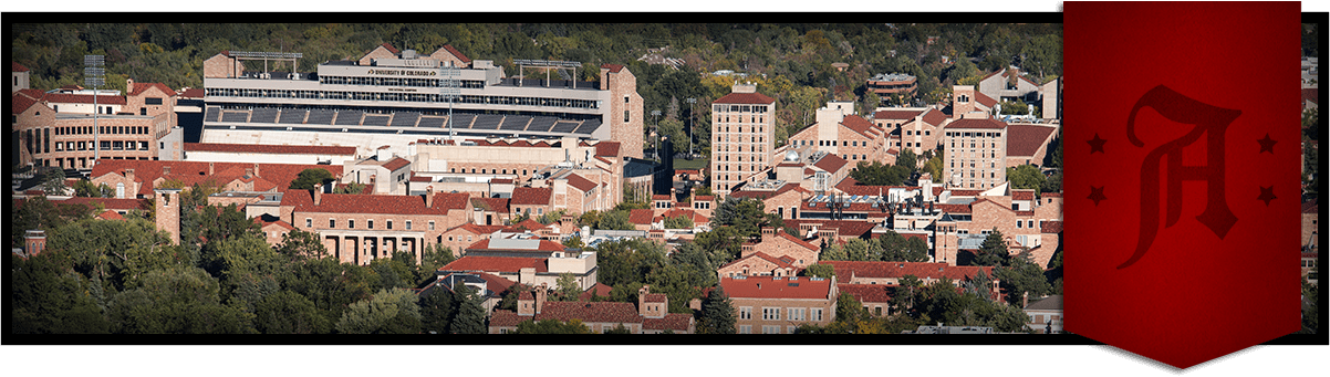 Aerial view of a Colorado college campus