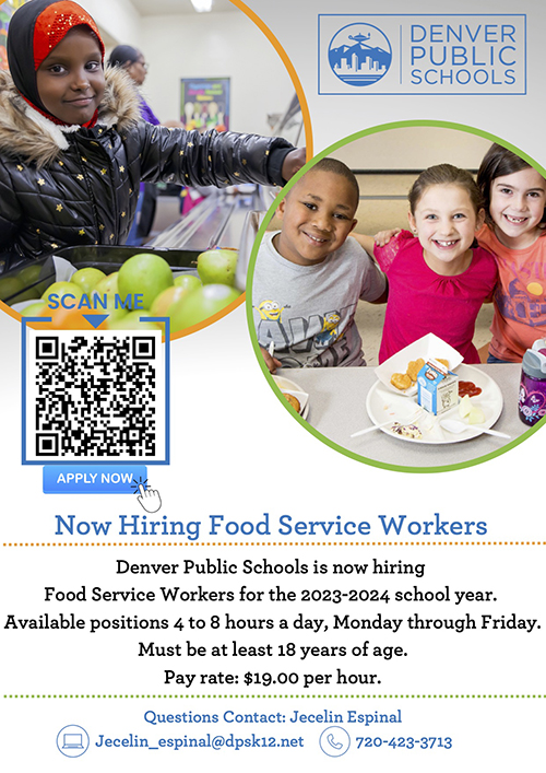 Now hiring food service workers flyer